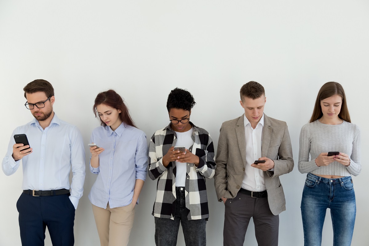 applicants using their mobile phones