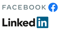 facebook and linkedin text and logos