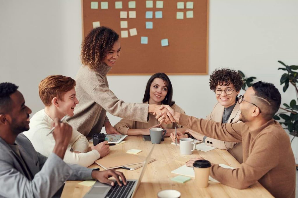 team meeting and introduction of new employee