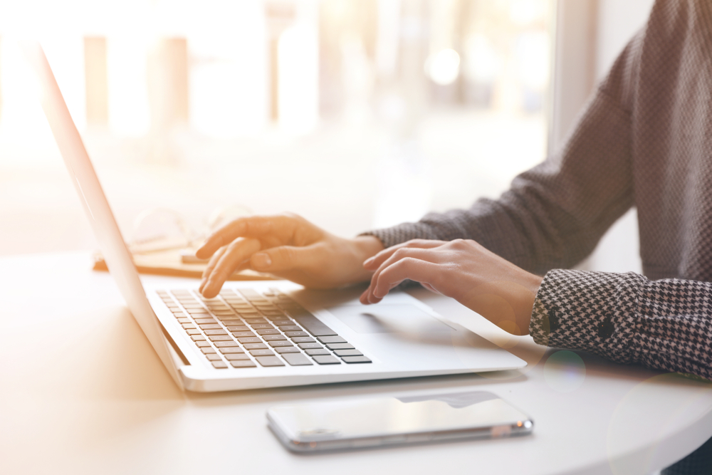 person using a laptop