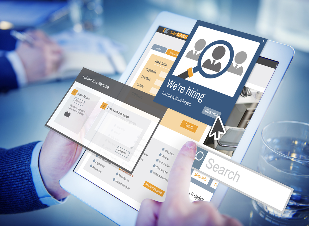 recruitment software showing on tablet screen