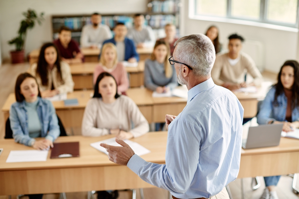 professor teaching in class