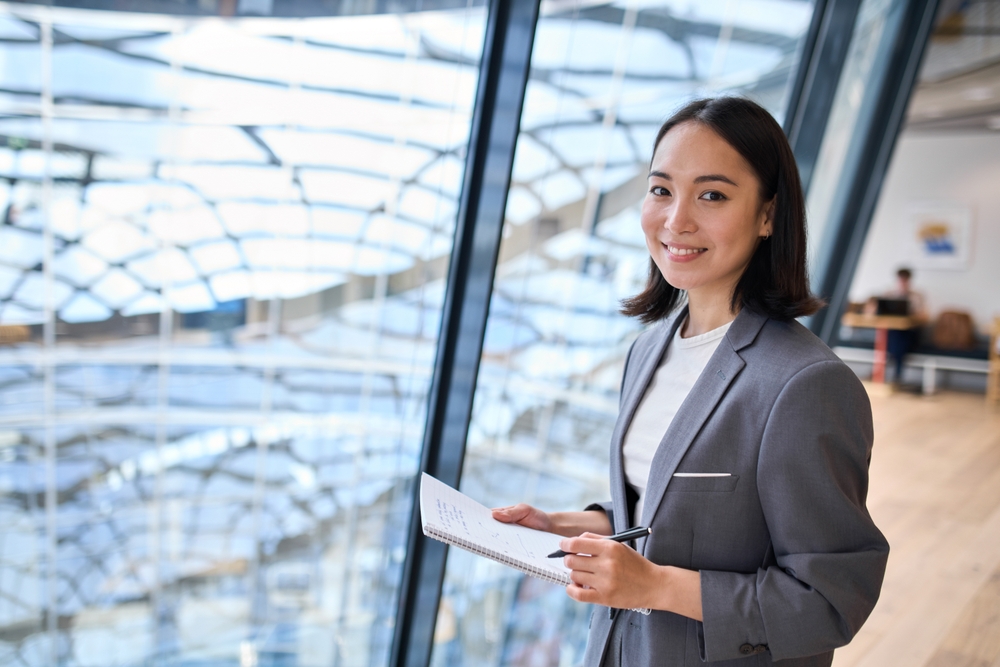 a recruiter holding a document