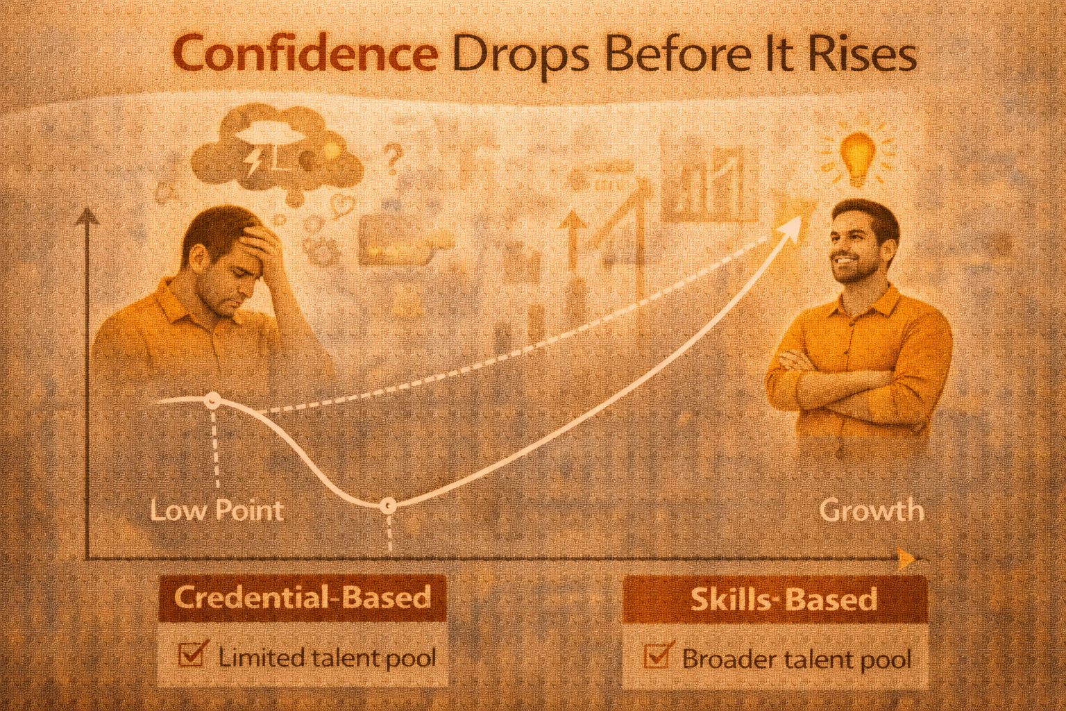 confidence drops before it rises