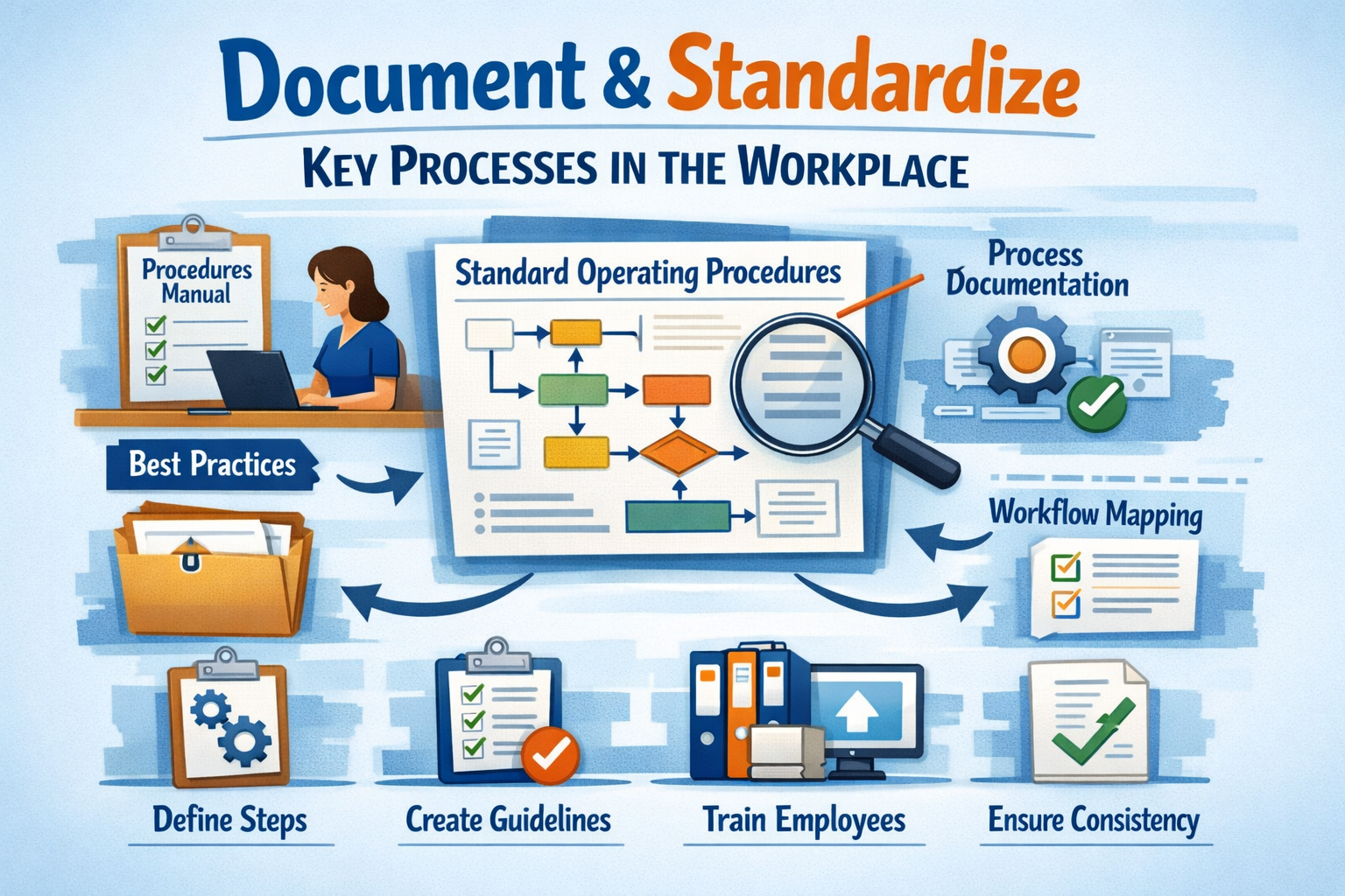 document and standardize key processes in the workplace