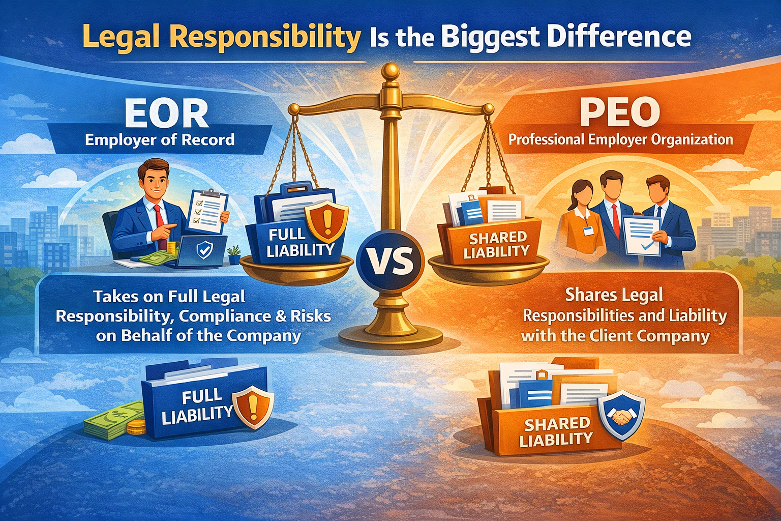 legal responsibility is the biggest difference