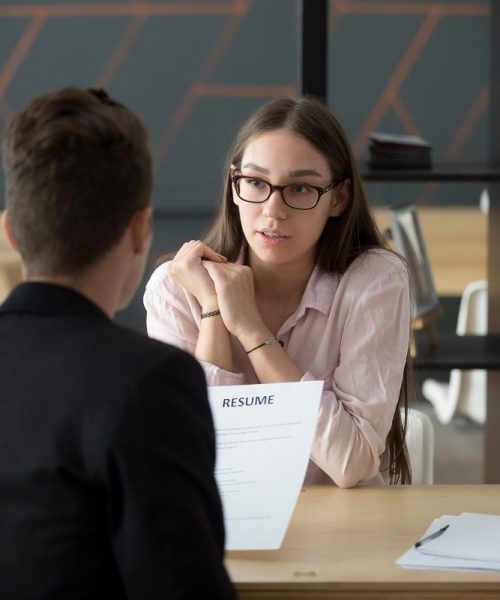 recruiter interviewing an applicant